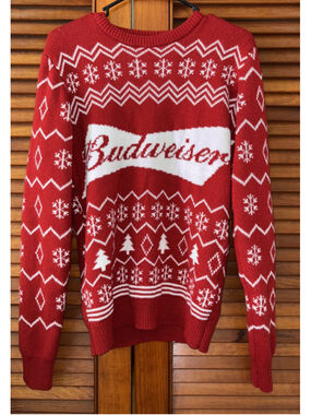 Budweiser Ugly Christmas Sweater Adult Size Small